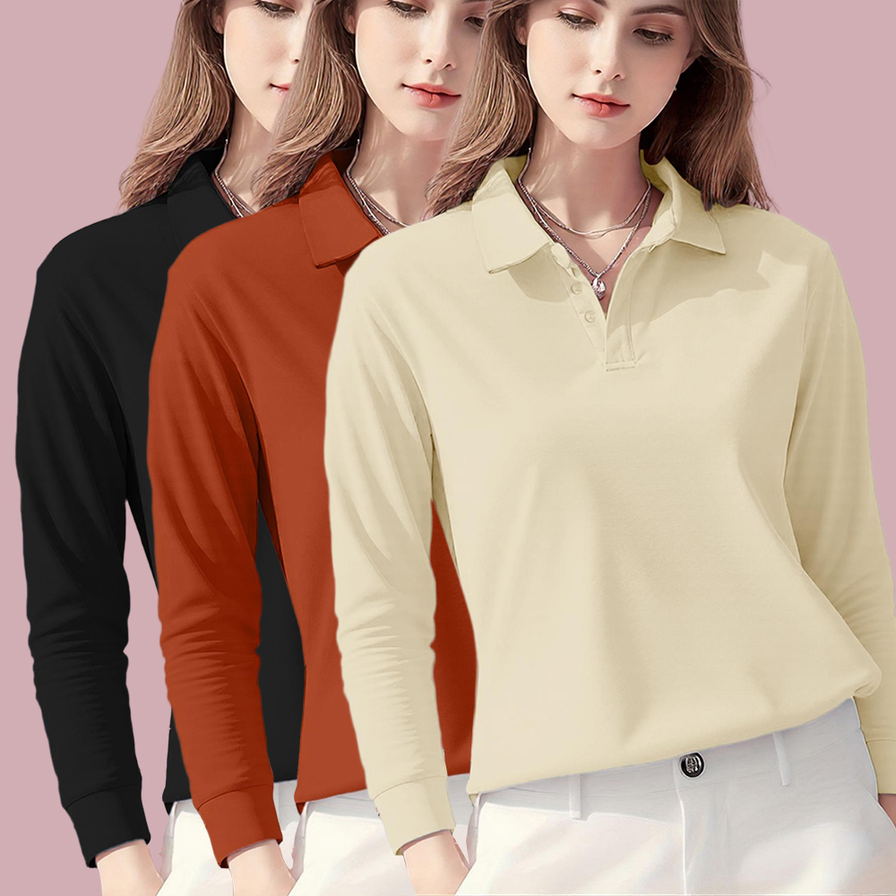 Golf Equipment Women - Autumn Solid Color Polo Shirts Women