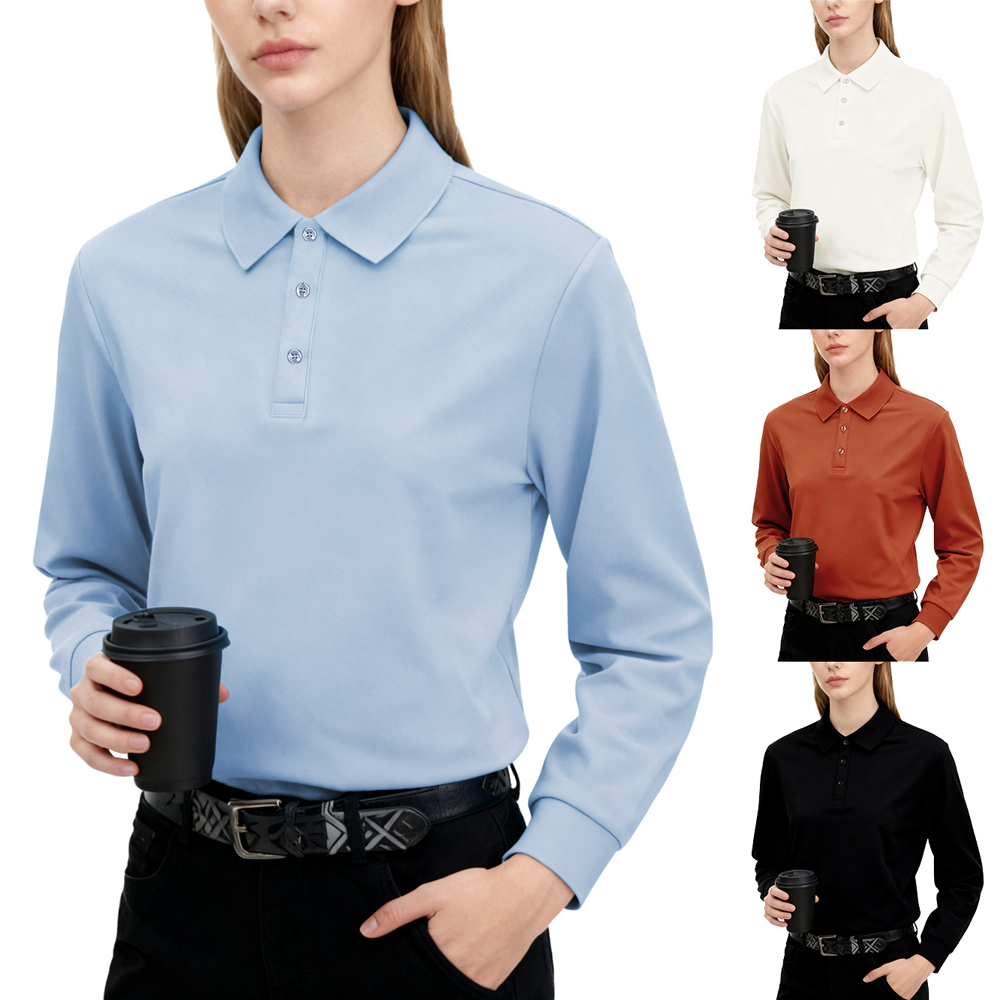 Solid Polo Shirts Womens Long  - Golf Equipment Women 评论和价格