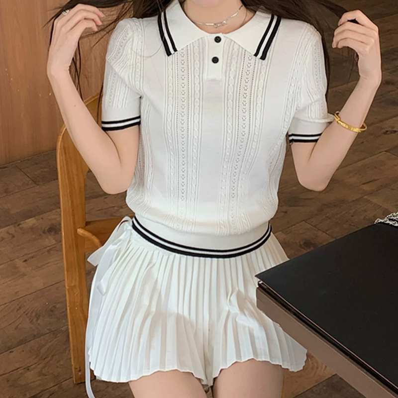 Short Sleeve Polo Neck Knit To - Golf Equipment Women 评论和价格