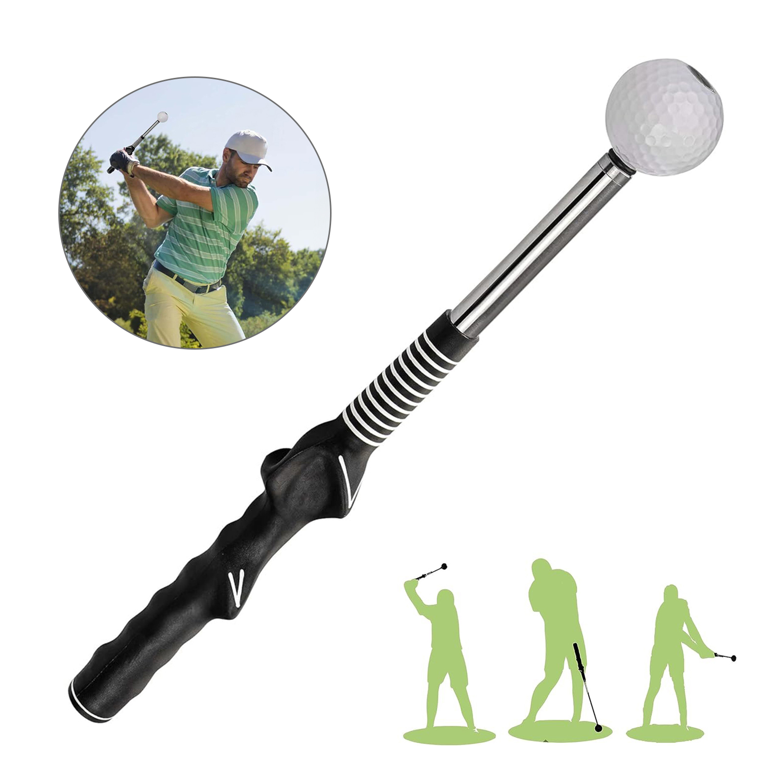 Retractable Golf Swing Trainin - Golf Exercise Equipment 评论和价格