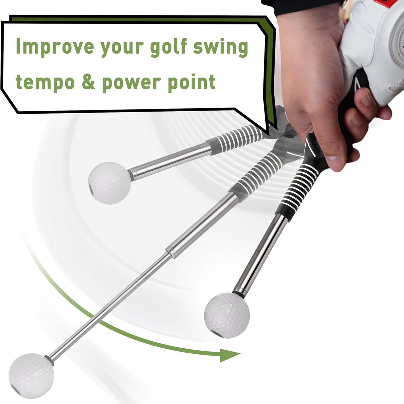 Retractable Golf Swing Trainin - Golf Exercise Equipment 评论和价格